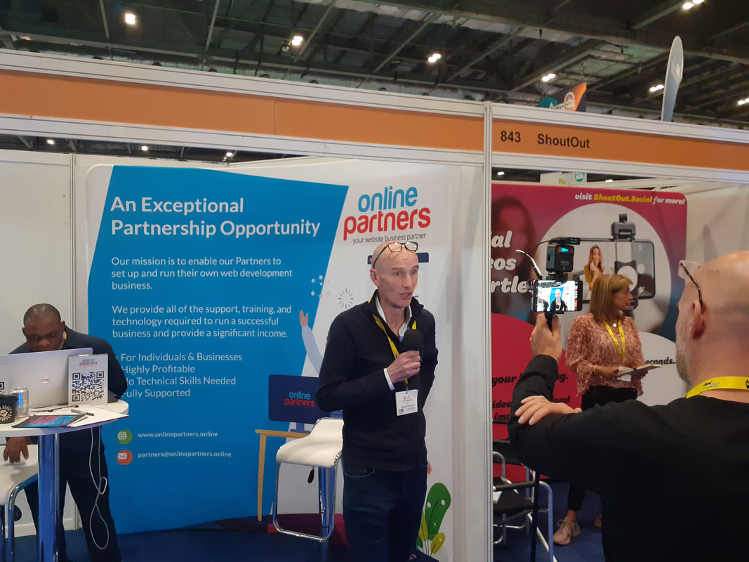 Online Partners CEO Colm Murray presenting our website design franchise opportunity at The Franchise Show in London, click here for more info